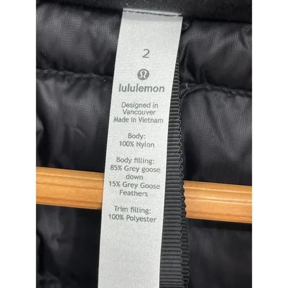 Lululemon Pack It Down Shine Jacket Long Women’s Size 2 Black Hooded New Winter - Picture 9 of 12